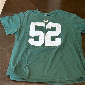Nike Dark Green Tee with White Swoosh and Print